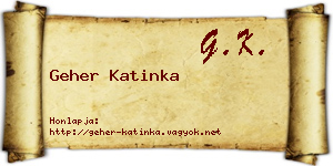 Geher Katinka névjegykártya